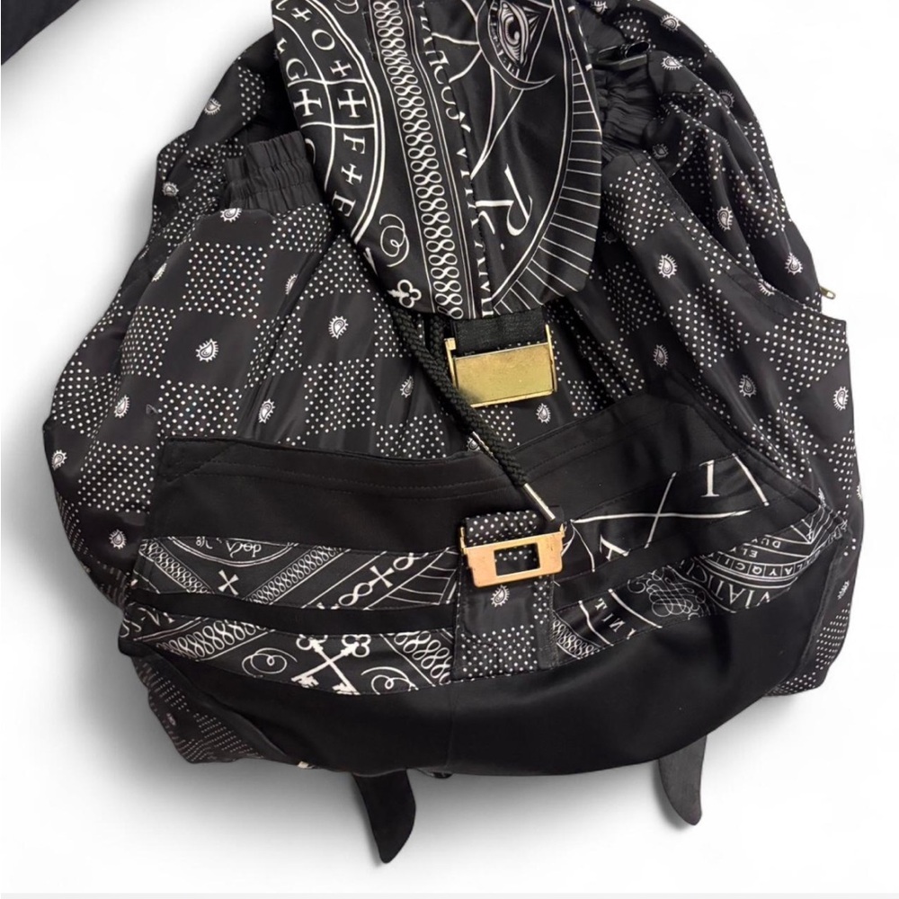 Black and White Patterned Backpack
